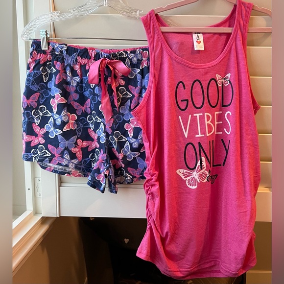 Sleep & Company Other - Sleep & Company -NWT - Pink and Blue Butterfly Pajama Set -Shorts Med/Top Small